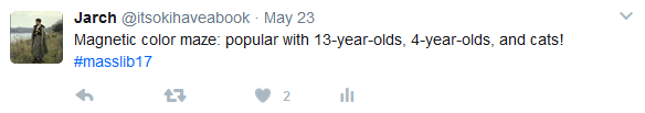 Screenshot of tweet about color maze