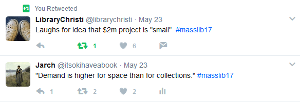 Screenshot of coworking tweets