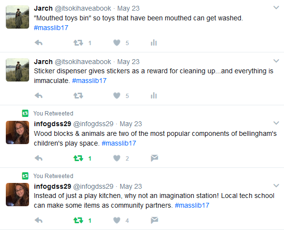 Screenshots of tweets from Mind in the Making session