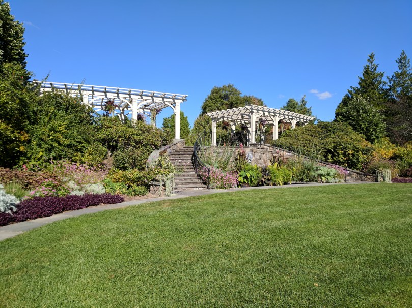 View of the pergolas from the Secret Garden