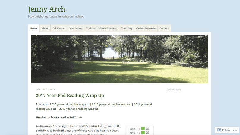 Screenshot of old blog theme