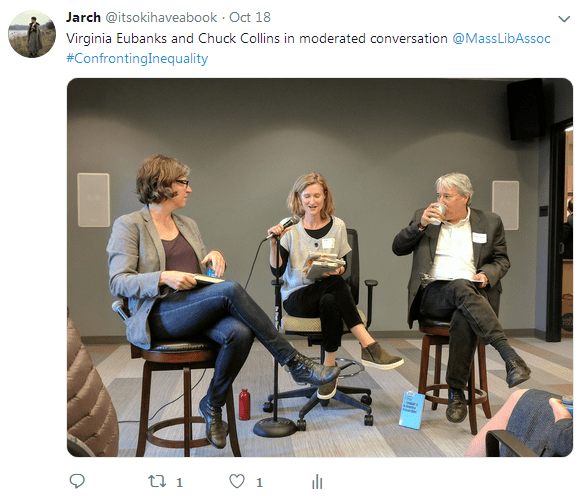 Photo of Eubanks, Fiorillo, Collins in conversation