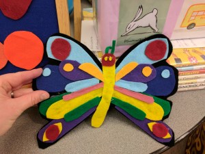 Multicolored felt butterfly