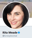 Rita Meade ScrewyDecimal Twitter bio