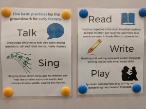 Talk, Sing, Read, Write, Play posters