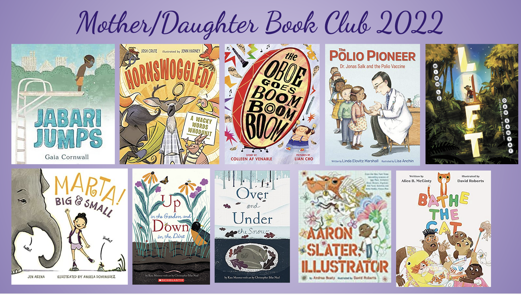 Mother/Daughter Book Club 2022 slide of cover images