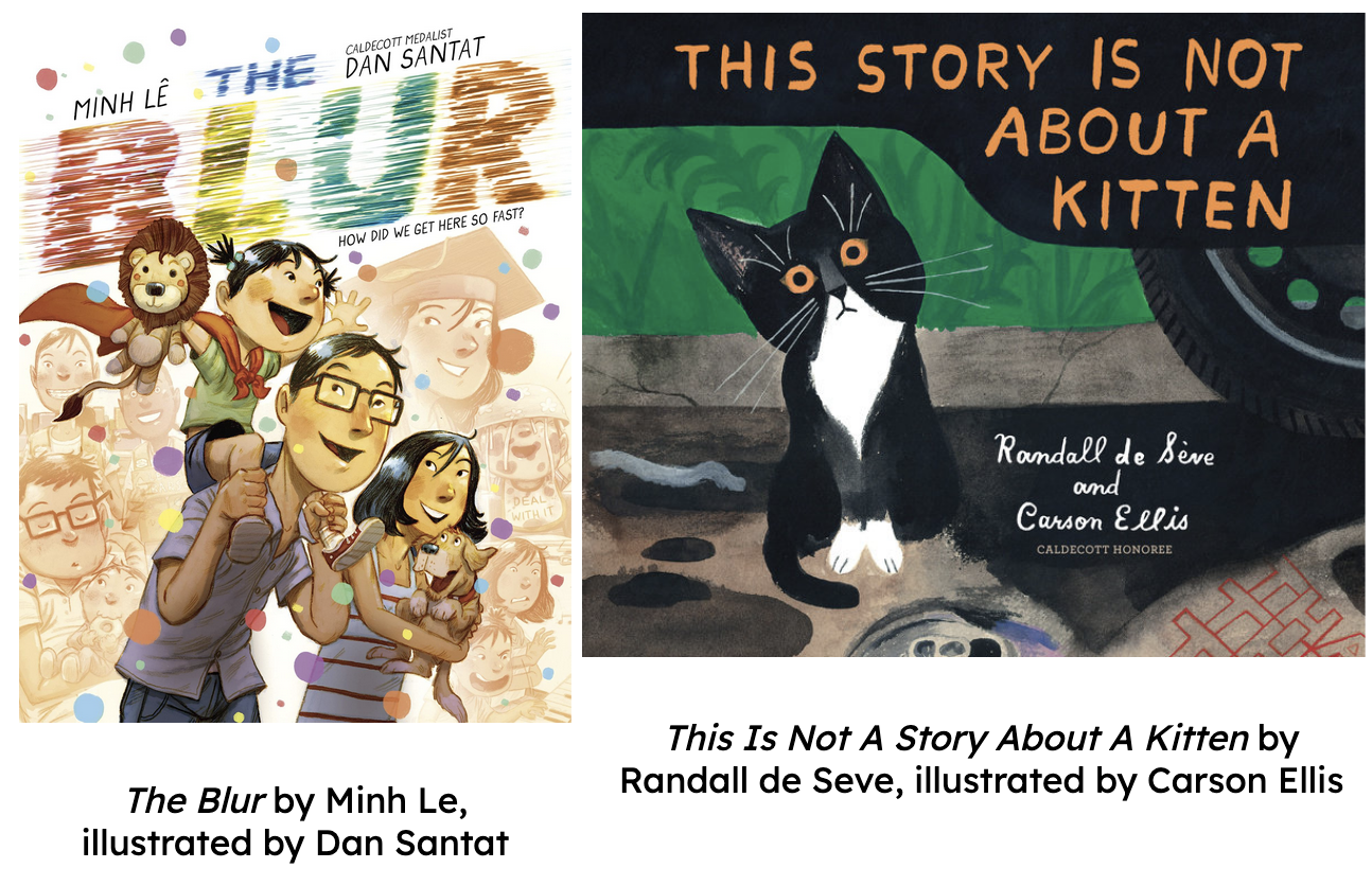 Cover images of The Blur and This Story is Not About A Kitten