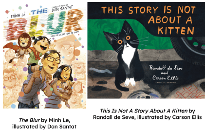 Cover images of The Blur and This Story is Not About A Kitten