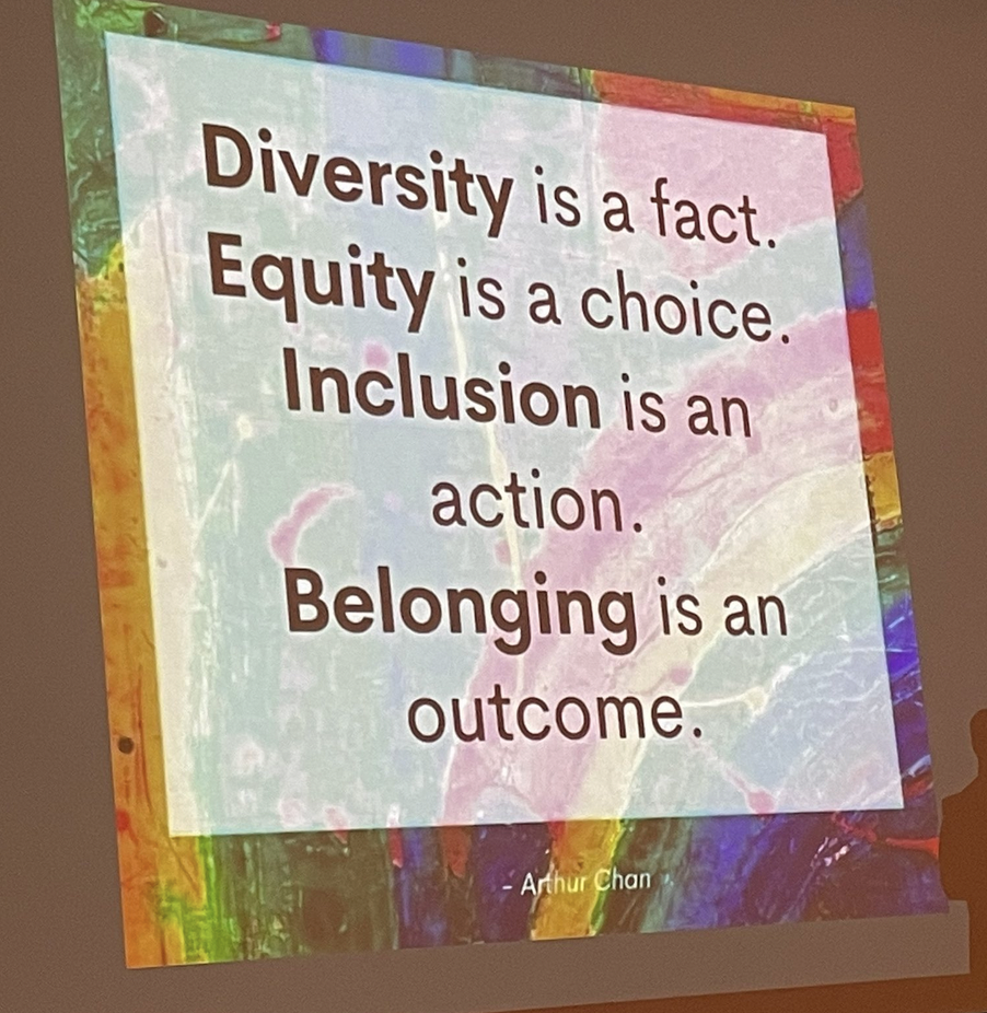 Photo of slide with text