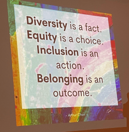 Photo of slide with text