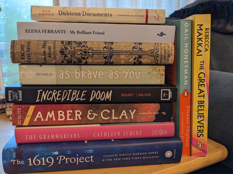TBR pile of 10 books