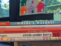 Book spines with Little Mouse