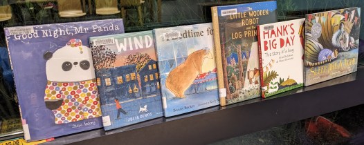 Books face-out on window ledge