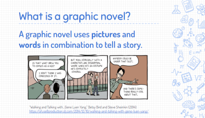 "What is a graphic novel?" slide from GN presentation